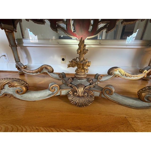 Rococo Antique French Rococo Revival Marble Top Table With Gilt Carved Base, Circa 1900 For Sale - Image 3 of 4