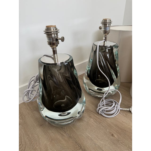 1960s Porta Romana Obsidian Swirl Lamps - Pair For Sale In Miami - Image 6 of 12