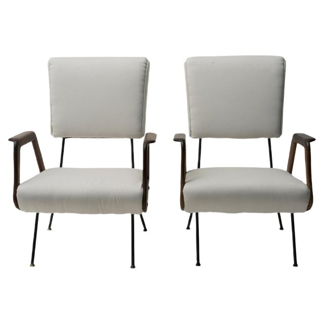 Set of Vintage Italian Armchairs, 1950s For Sale