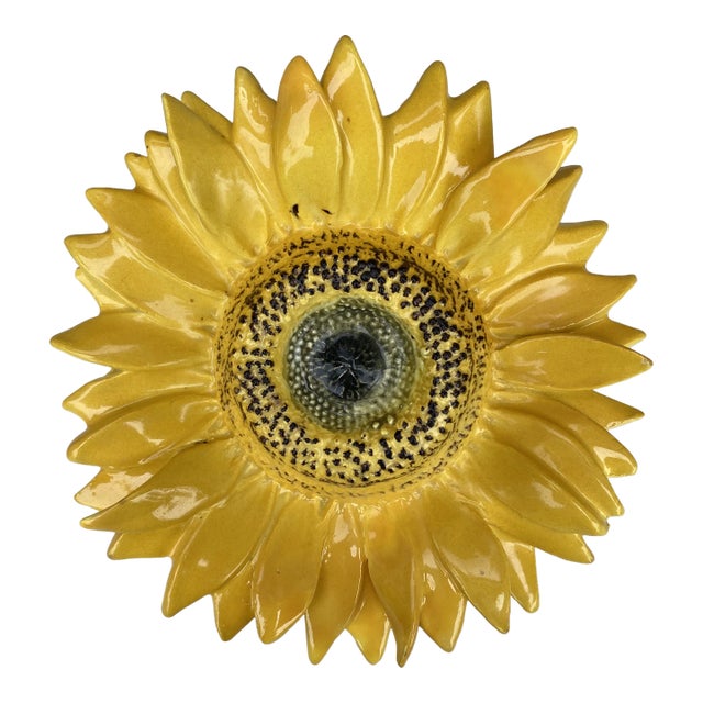 Rare Majolica Pink Sunflower Wall Pocket Delphin Massier, Circa 1880 For Sale