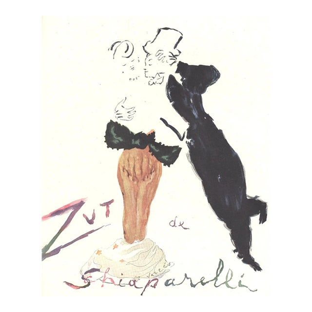 1950 Mid-Century French Schiaparelli Perfume Advertisement Print-Zut Lovers For Sale