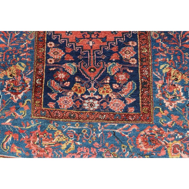 Textile Tribal Kurdish Bidjar Rug With All-Over Sub-Geometric Medallion Design For Sale - Image 7 of 12
