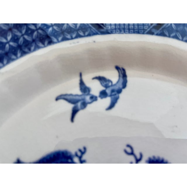 Blue Mid 20th Century Booths England "Real Old Willow" Scalloped Dinner Plate For Sale - Image 8 of 14