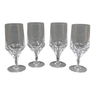 Vintage Josair Napoleon Cut Crystal Goblets, Set of 4, 6 3/4 In, 8 Oz For Sale