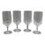 Vintage Josair Napoleon Cut Crystal Goblets, Set of 4, 6 3/4 In, 8 Oz For Sale