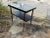 Mid Century Modern Slate + Wood Side Table | Glass Top Cover + Brass Hardware For Sale - Image 10 of 12