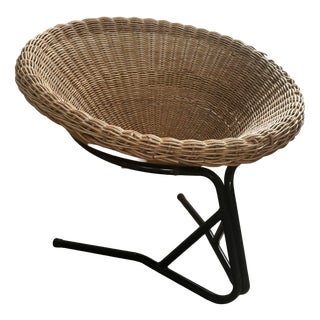 Lounge Chair with Black Metal Frame by Arnold Bueno De Mesquita for Rohé Noordwolde, 1950s For Sale