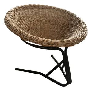 Lounge Chair with Black Metal Frame by Arnold Bueno De Mesquita for Rohé Noordwolde, 1950s