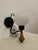 Metal Vintage Opal Glass Globe Wall Lamp with Wood Detail, Europe, 1970s For Sale - Image 7 of 16