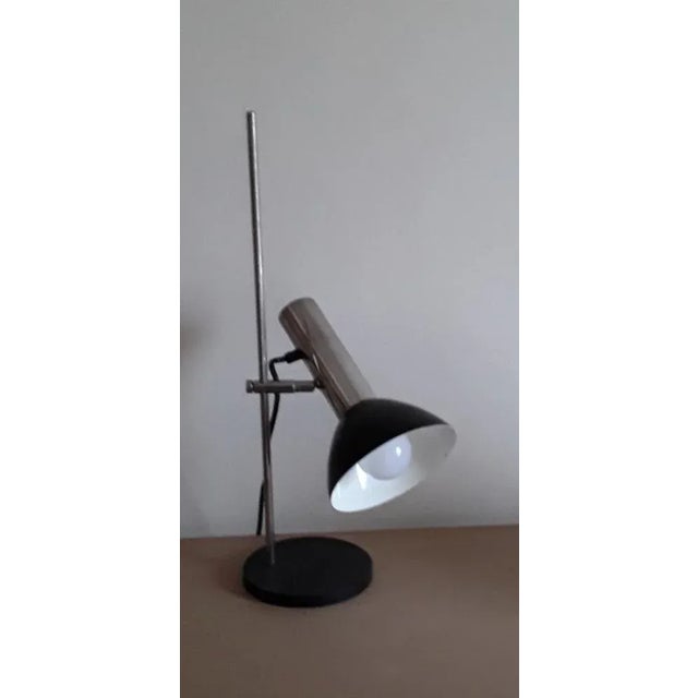 Vintage Adjustable Table Lamp in Iron & Chrome-Plated Metal, 1970s For Sale - Image 3 of 5