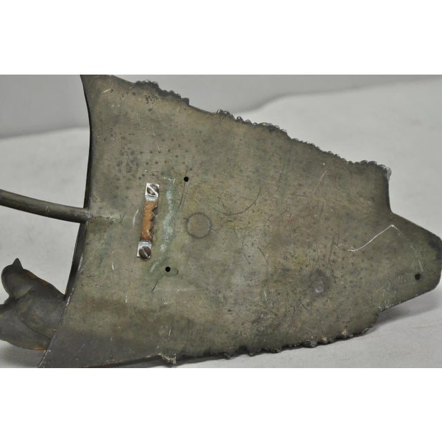 Antique French Art Nouveau Cast Metal Figural Umbrella Form Wall Pocket For Sale - Image 14 of 16