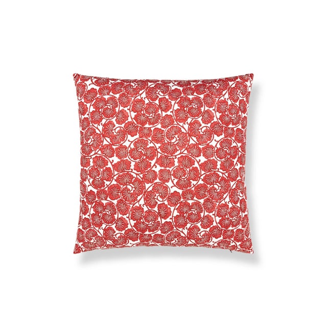 Contemporary The House Of Scalamandré May Square Pillow In Red For Sale - Image 3 of 3