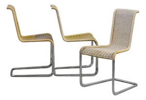 B20 Cane and Chrome Cantilever Dining Chair attributed to Tecta, 2000s