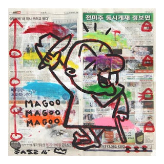 Magoo Magoo - Original Abstract Figurative Cartoon Pop Art Painting by Gary John For Sale