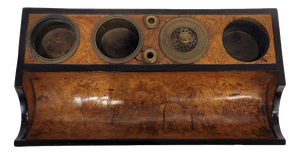 Empire Style Writing Set and Inkwell in Olive Root Wood and Gilt Bronze, France, Early 19th Century
