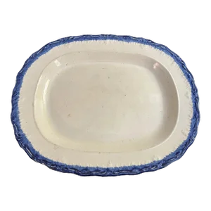 Antique Pearlware Blue Feather Edge Platter, Circa 1820’s