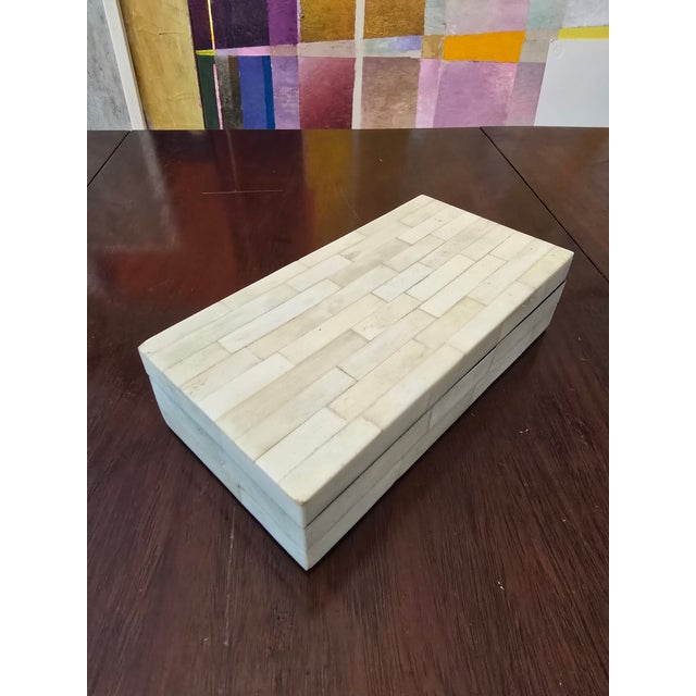 Wood 1990s Karl Springer Style Inlaid Jewelry Box For Sale - Image 7 of 7