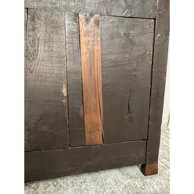 Wood Antique French Provincial Solid Oak Bonnetière Cabinet For Sale - Image 7 of 14
