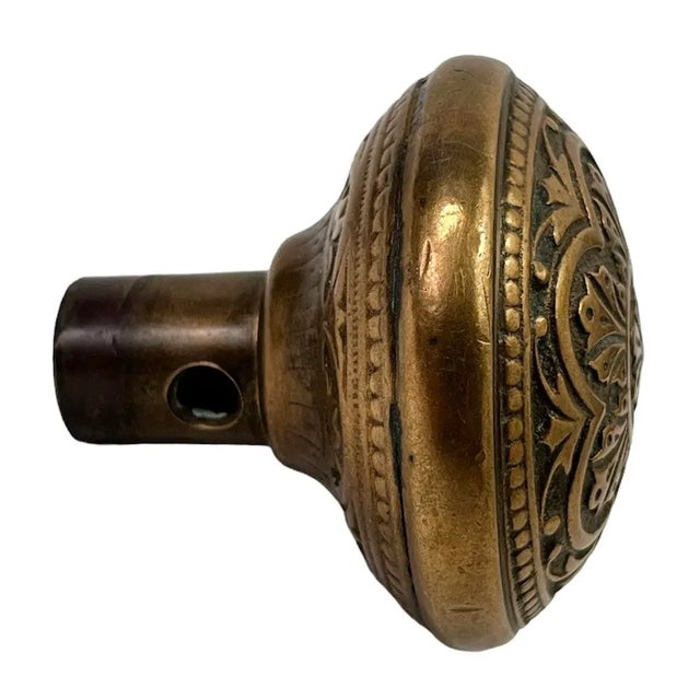 Victorian Late 19th Century Antique American Ornamental Bronze Door Knob For Sale - Image 3 of 6