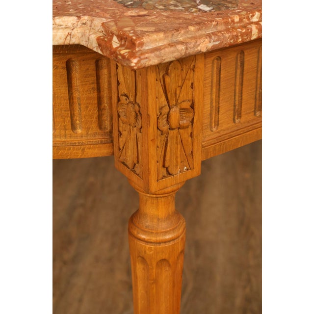 French Louis XVI Style Marble Top Narrow Console For Sale - Image 10 of 18