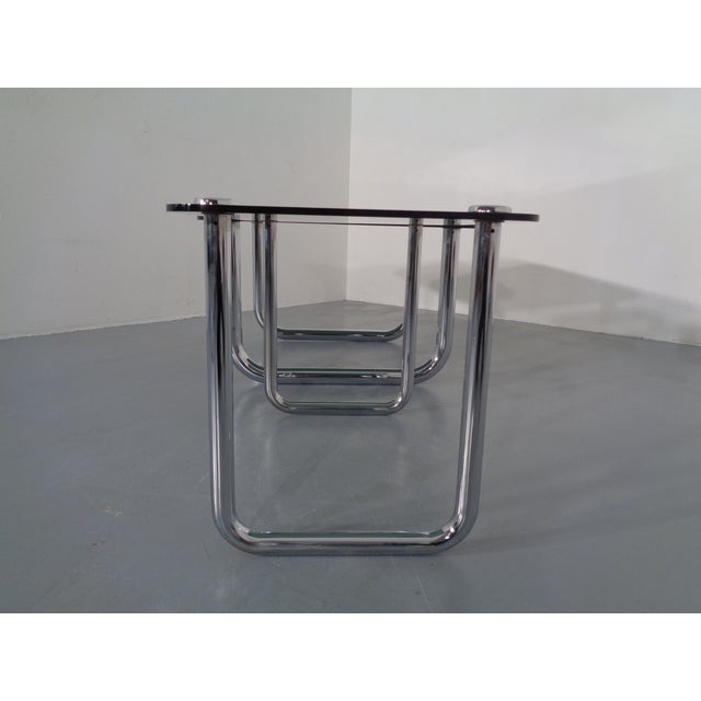Italian Chrome & Smoked Glass Side Table, 1970s For Sale - Image 10 of 18