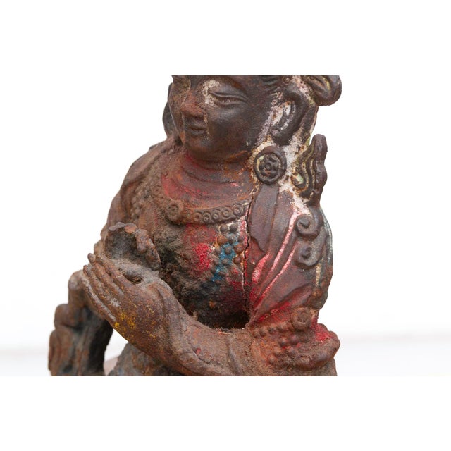 Red Himalayan Enlightenment, Metal Buddha Figure For Sale - Image 8 of 10