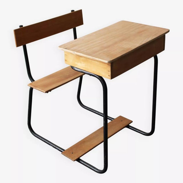 Vintage Wooden School Desk For Sale - Image 9 of 9