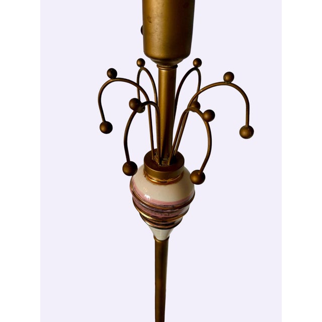 Metal 1950s Mid-Century Modern Atomic Sputnik Ceramic Floor Lamp For Sale - Image 7 of 11