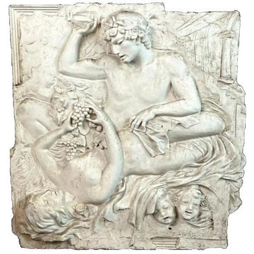 Lado classical style composite relief sculpture. Resin Signed and dated lower right, Lado, 40. Measures 34"h x 32.5"w in....