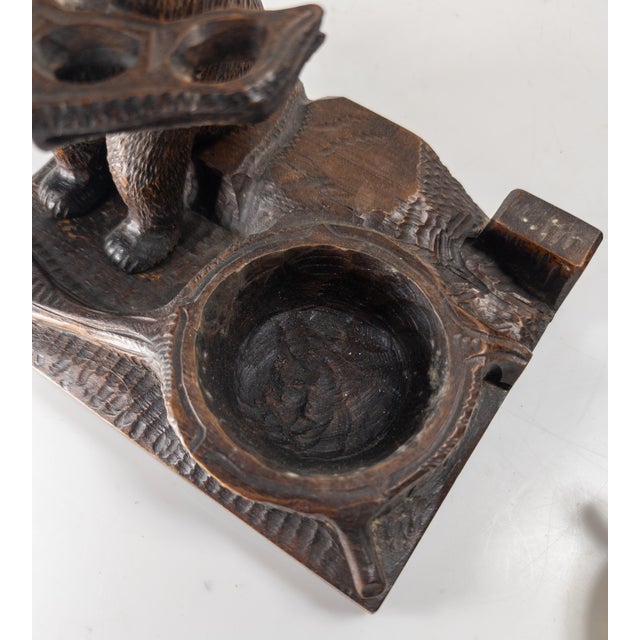 Early 20th Century German Black Forest Pipe Holder Ashtray With Bear For Sale - Image 9 of 12