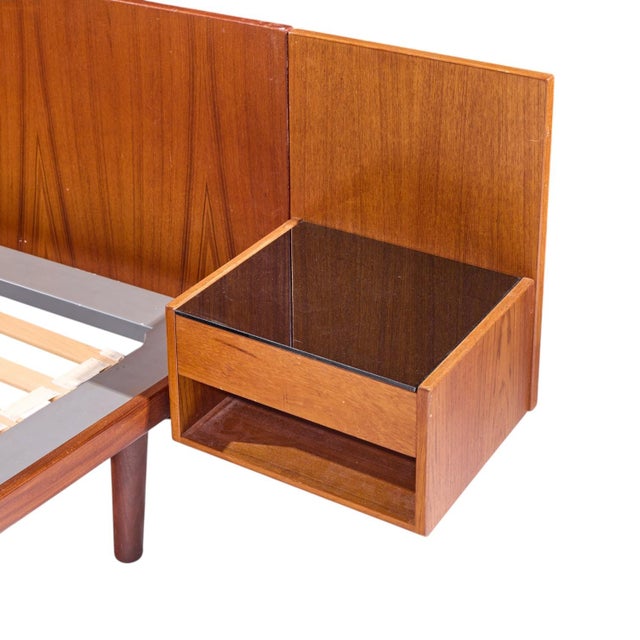 GETAMA Hans Wegner for Getama Mid Century Danish Teak King Platform Bed With Nightstand For Sale - Image 4 of 6