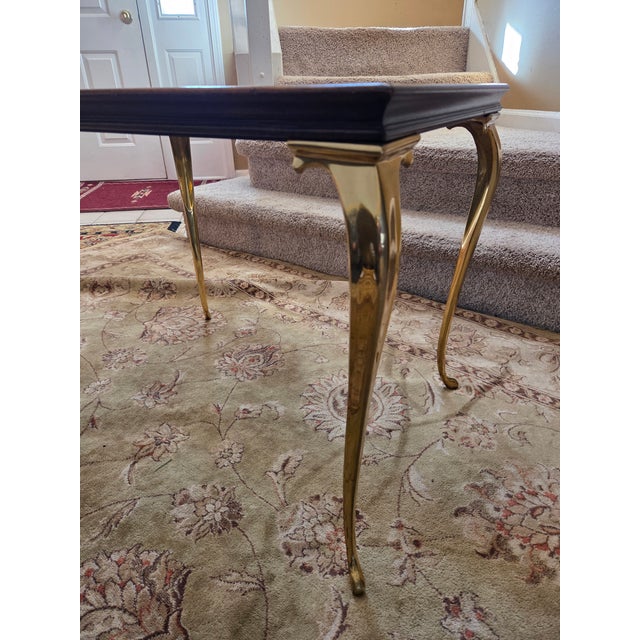 Brandt Late 20th Century Brandt Brass Leg End Side Coffee Table For Sale - Image 4 of 7