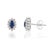 Contemporary Princess Diana-Inspired Oval Blue Sapphire & Diamond Halo Stud Earrings - A Pair For Sale - Image 3 of 13