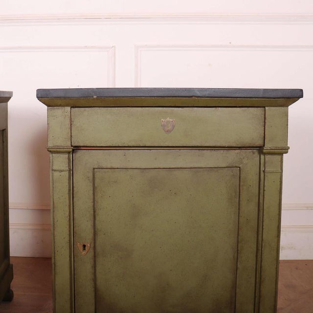 Stone French Nightstands with Faux Marble Top, Set of 2 For Sale - Image 7 of 15
