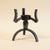 Vintage Brutalist Wrought Iron Candlestick Holder-Hand Forged-Tripod-MCM-Gothic For Sale - Image 9 of 9