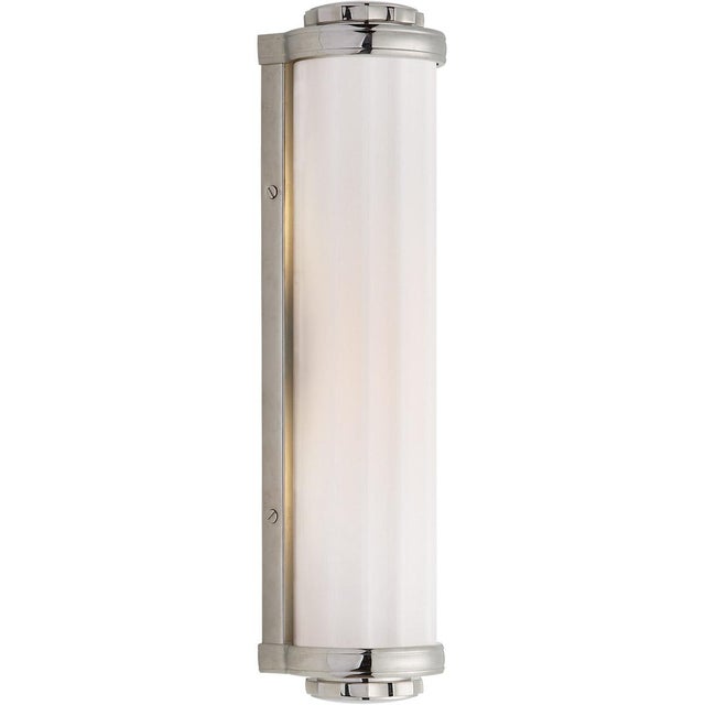 Milton Road Bath Light in Polished Nickel with White Glass Designer: Thomas O'Brien Height: 14.5" Extension: 4" Backplate:...