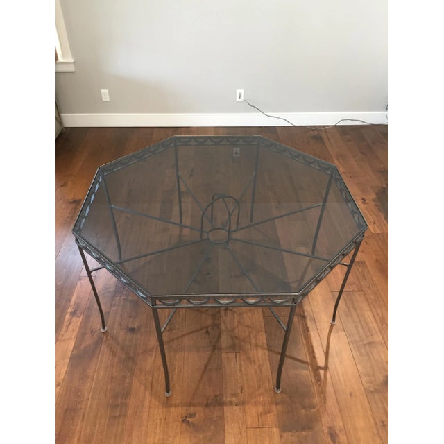 1990s Vintage Octagonal Metal Table For Sale - Image 11 of 11