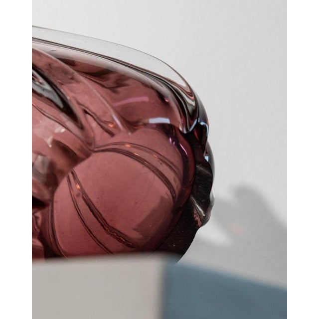 Glass Vintage Italian Murano Glass Vase in Berry Tone, 1960s For Sale - Image 7 of 11
