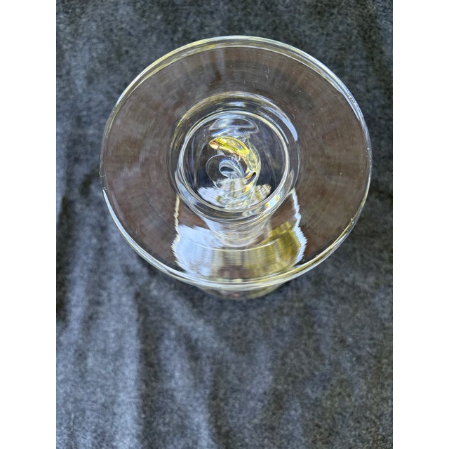 Transparent Vintage Simon Pierce Hand Blown Pillar Air Twist Candle Holder Pedestal For Sale - Image 8 of 14