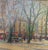 Impressionist Autumn Cityscape Early 20th-Century Oil on Canvas Framed Signed Impressionist oil painting of a city park...
