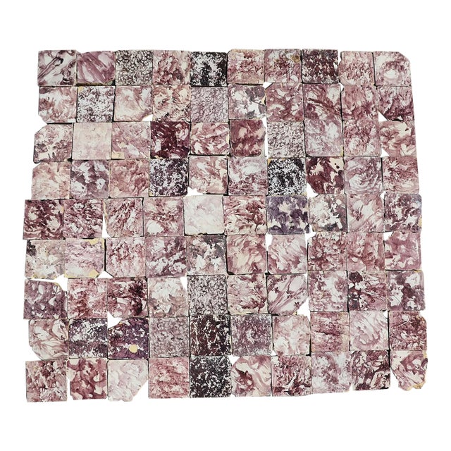 18th Century Baroque Aubergine Spongeware Set of Ninety Tiles, Portuguese For Sale