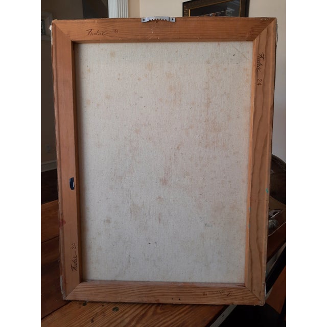 Paint Original Signed Lady & Dog Portrait For Sale - Image 7 of 10