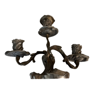 Pewter Rococo 3 Arm Candleabra