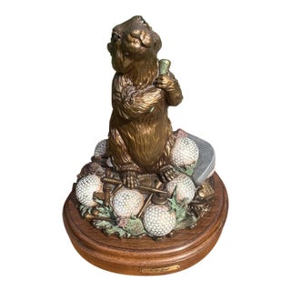 Rare Limited Edition "In the Rough" Bronze Sculpture by e.c. Wynne Golf Gopher For Sale