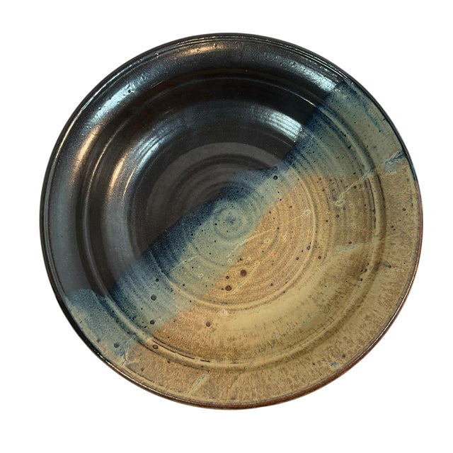 Vintage Art Pottery Bowl Large 14.5” Stoneware Signed 2001 For Sale - Image 10 of 13