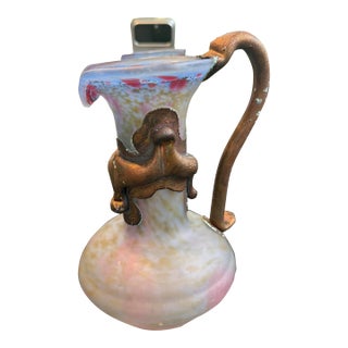 Vízner Maskit Art Glass Bronze Vase 8.5” Rare Czech Israeli 1970s For Sale