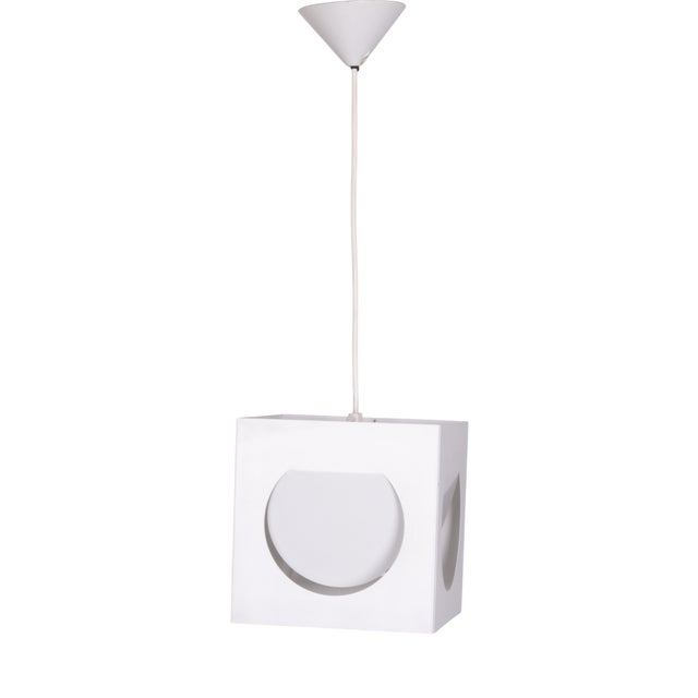 Square Metal Pendant Lamp by Shogo Suzuki for Orno, Finland, 1960s For Sale