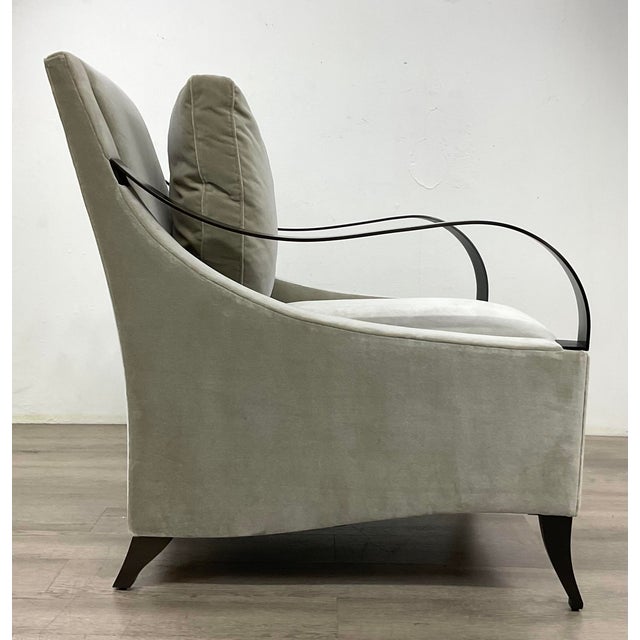 Caracole Caracole Modern Gray Velvet Slippery Slope Lounge Chair For Sale - Image 4 of 6