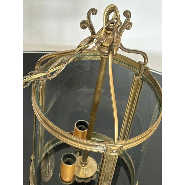 Metal Lantern in Brass and Blown Glass, Italy, 1950s For Sale - Image 7 of 12