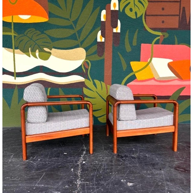 Mid-Century Modern Danish Teak Club Chair Pair For Sale - Image 3 of 11